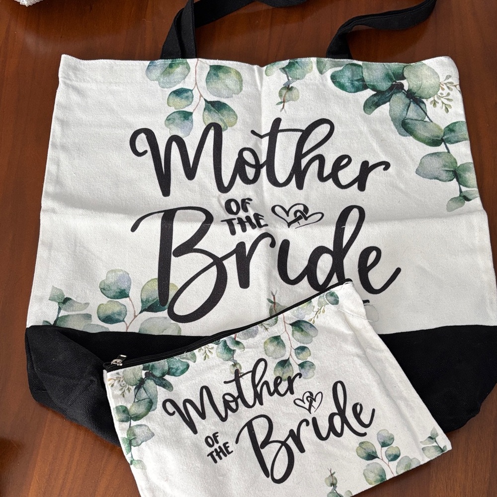 Mother of the Bride Tote and Pouch Set NWOT